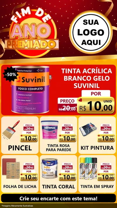 Modelo de Rede Social para Stories com o tema Fim de Ano Premiado para Tintas e Ferramentas