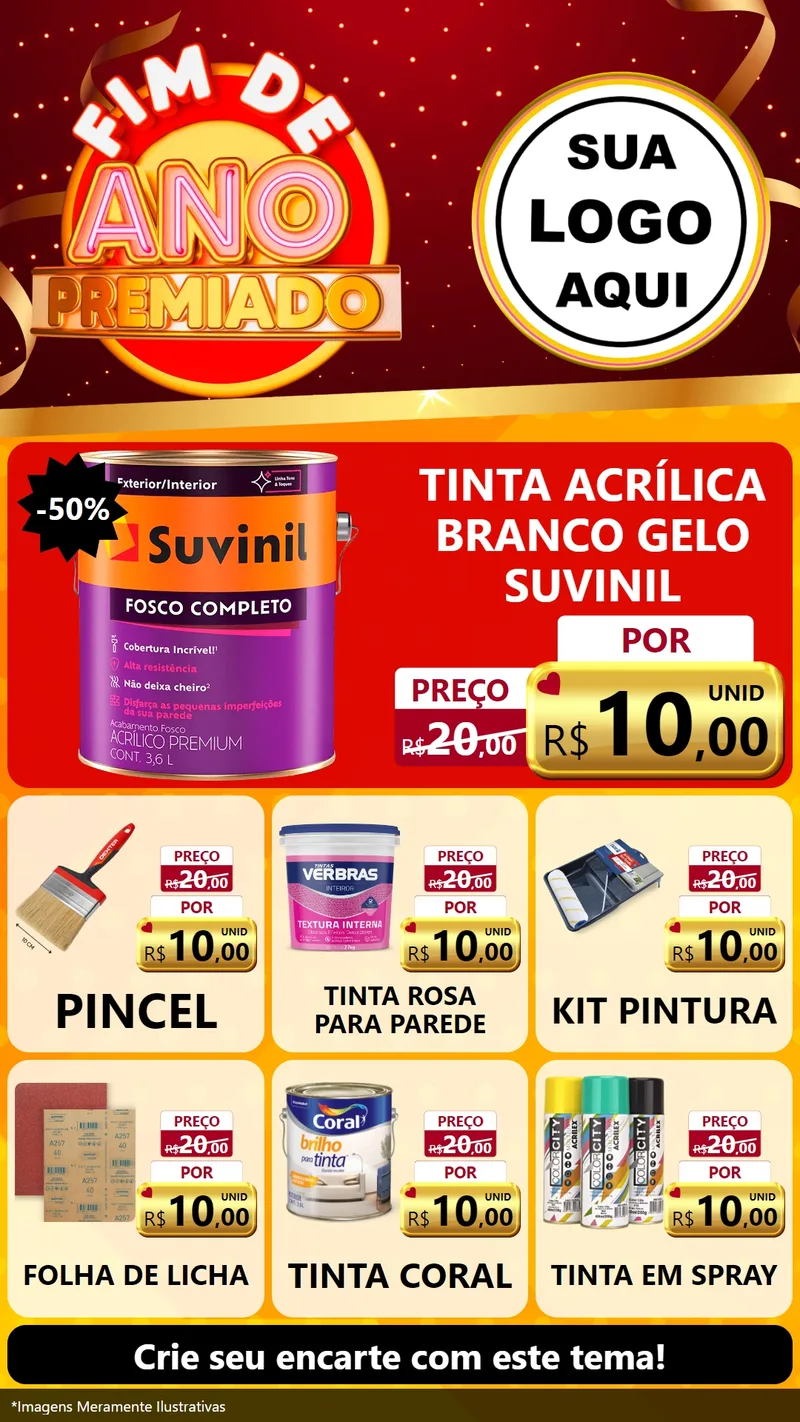 Modelo de Rede Social para Stories com o tema Fim de Ano Premiado para Tintas e Ferramentas