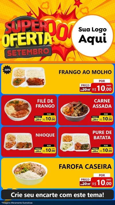 Modelo de TV para TV Vertical com o tema Super Oferta Setembro para Restaurante