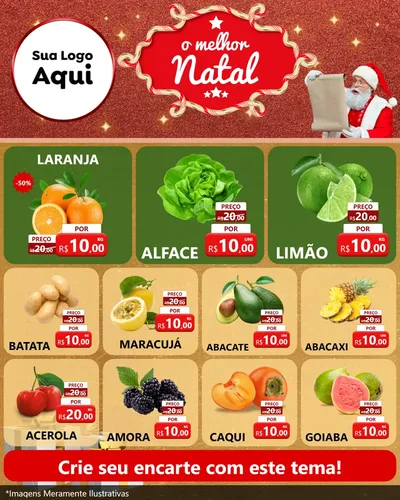 Modelo de Rede Social para Feed Instagram com o tema O Melhor Natal para Hortifrúti
