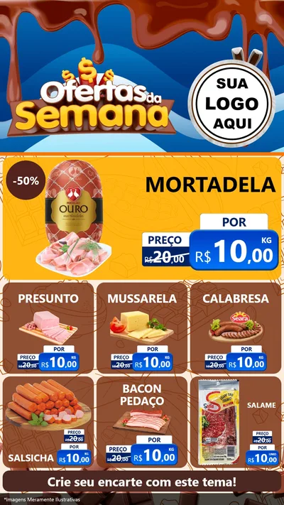 Modelo de Rede Social para Stories com o tema Ofertas da Semana - Páscoa para Frios e Laticínios