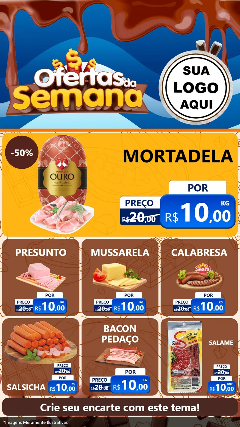 Modelo de Rede Social para Stories com o tema Ofertas da Semana - Páscoa para Frios e Laticínios