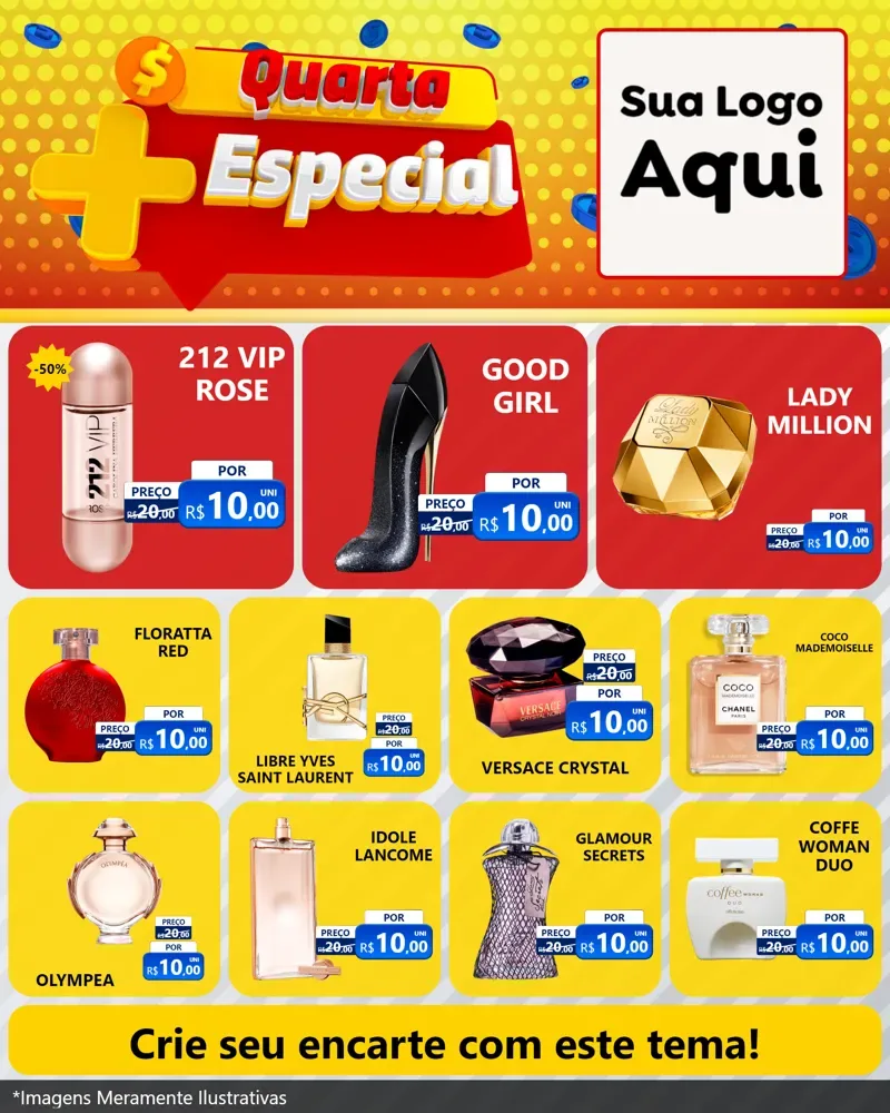 Modelo de Rede Social para Feed Instagram com o tema Quarta Mais Especial para Perfumes