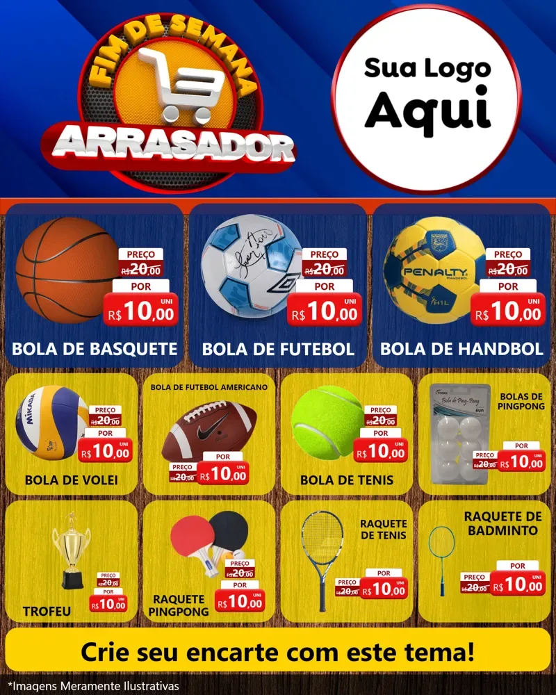 Modelo de Rede Social para Feed Instagram com o tema Fim De Semana Arrasador para Artigos Esportivos