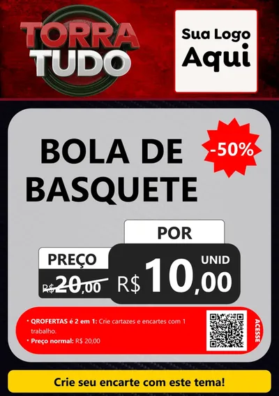 Modelo de Cartaz para Cartaz A4 Vertical com o tema Torra Tudo para Artigos Esportivos