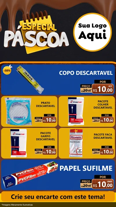 Modelo de TV para TV Vertical com o tema Especial Páscoa para Embalagens