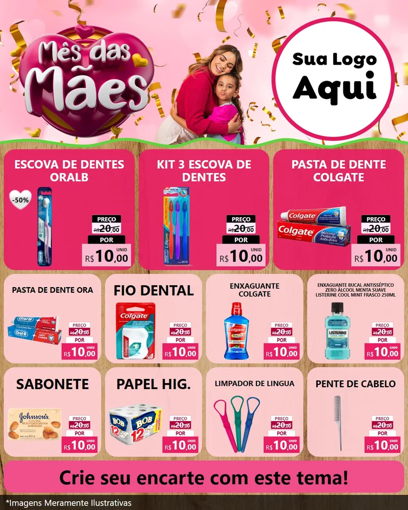 Modelo de Rede Social para Feed Instagram com o tema Mês das Mães para Higiene Pessoal
