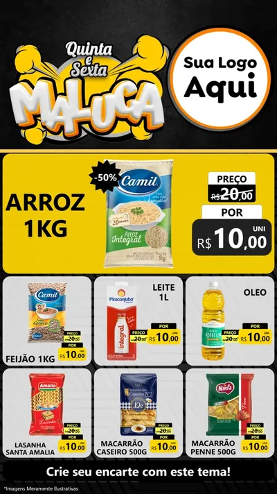 Modelo de Rede Social para Stories com o tema Quinta e Sexta Maluca para Supermercado