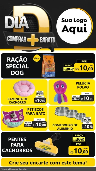 Modelo de TV para TV Vertical com o tema Dia D Mais Economia para Pet Shop