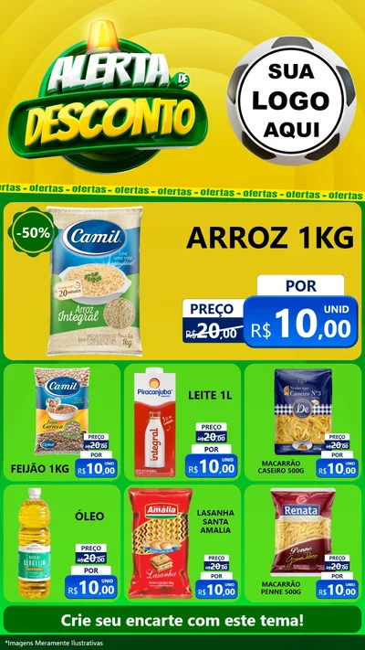 Modelo de Rede Social para Stories com o tema Alerta de Desconto para Supermercado