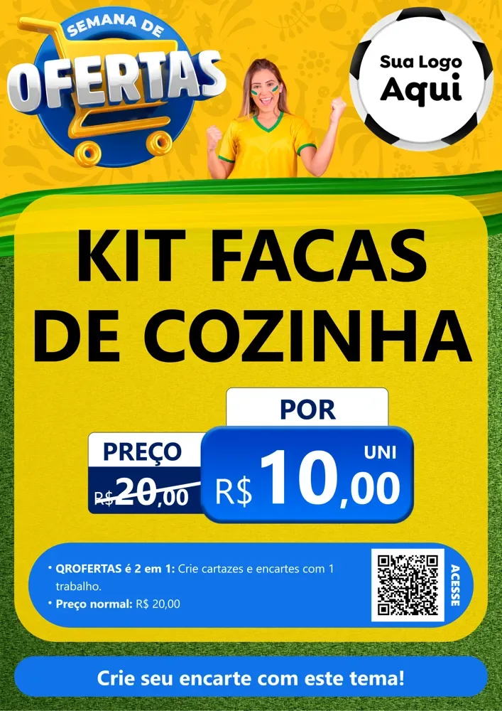 Modelo de Cartaz para Cartaz A4 Vertical com o tema Semana de Ofertas - Copa para Utilidades Domésticas