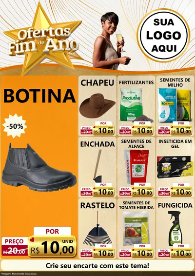 Modelo de Encarte para Encarte A4 Vertical com o tema Ofertas Fim de Ano para Agropecuária