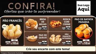 Modelo de TV para TV Horizontal com o tema Confira! Ofertas que irão te surpreender! para Padaria