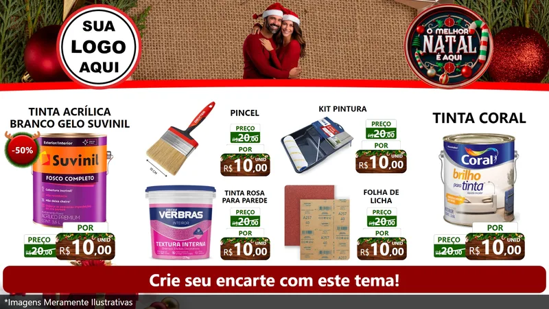 Modelo de TV para TV Horizontal com o tema O Melhor Natal É Aqui para Tintas e Ferramentas