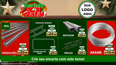 Modelo de TV para TV Horizontal com o tema Sorteio de Natal para Ferragens