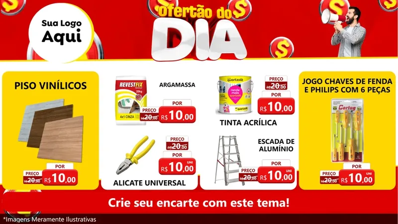 Modelo de TV para TV Horizontal com o tema Ofertão do dia para Material para Construção