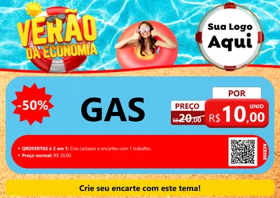 Modelo de Cartaz para Cartaz A4 Horizontal com o tema Verão da Economia para Água e gás