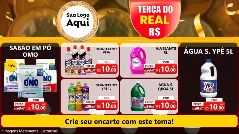 Modelo de TV para TV Horizontal com o tema Terça do Real para Produtos de Limpeza