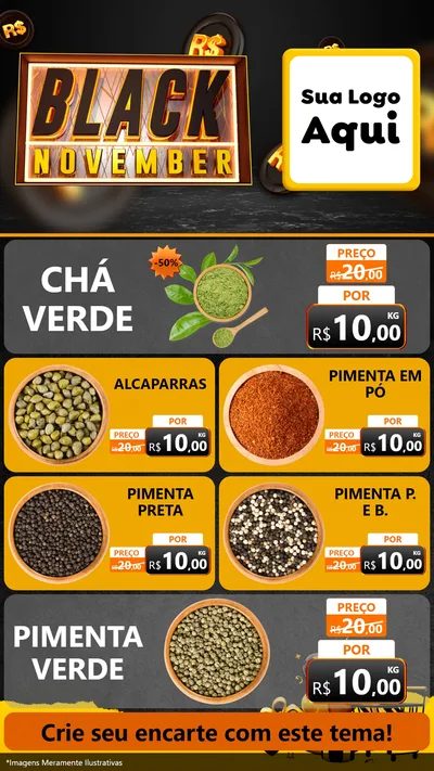Modelo de TV para TV Vertical com o tema Black November para Produtos Naturais