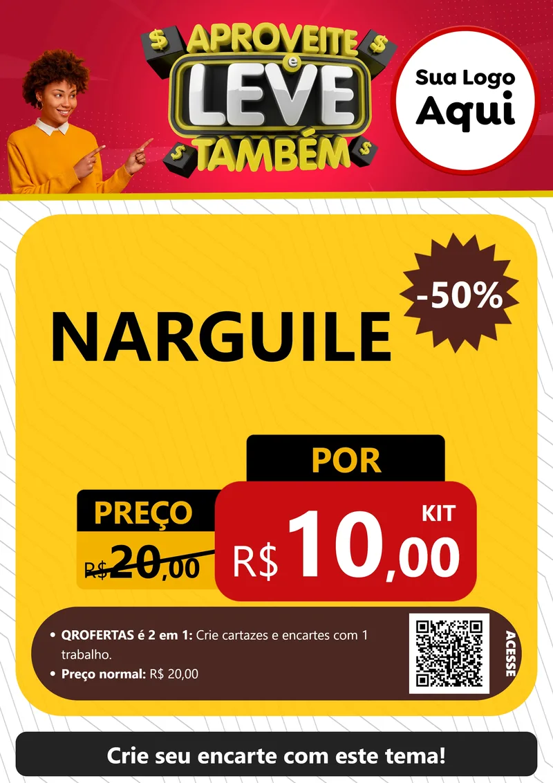 Modelo de Cartaz para Cartaz A4 Vertical com o tema Aproveite e Leve Também para Tabacaria