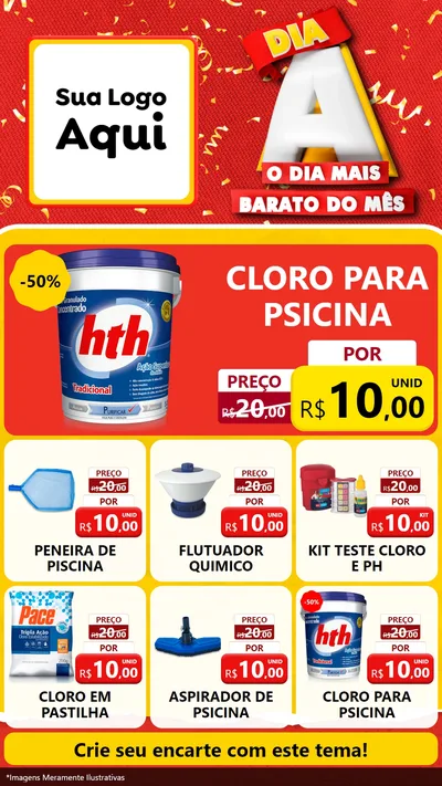 Modelo de Rede Social para Stories com o tema Dia A o Dia Mais Barato do Mês para Produtos para Piscina