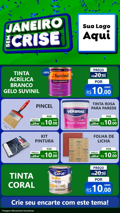 Modelo de TV para TV Vertical com o tema Janeiro Sem Crise para Tintas e Ferramentas