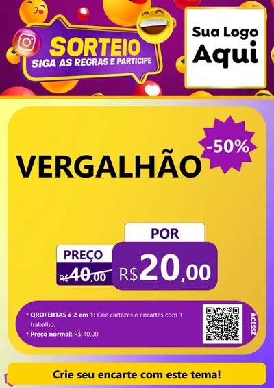 Modelo de Cartaz para Cartaz A4 Vertical com o tema Sorteio para Ferragens