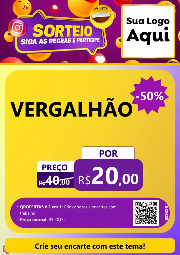 Modelo de Cartaz para Cartaz A4 Vertical com o tema Sorteio para Ferragens