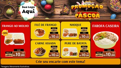 Modelo de TV para TV Horizontal com o tema Promoção Páscoa para Restaurante