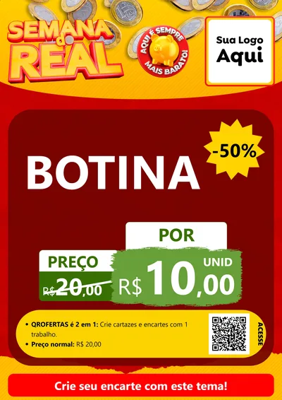 Modelo de Cartaz para Cartaz A4 Vertical com o tema Semana do Real para Agropecuária