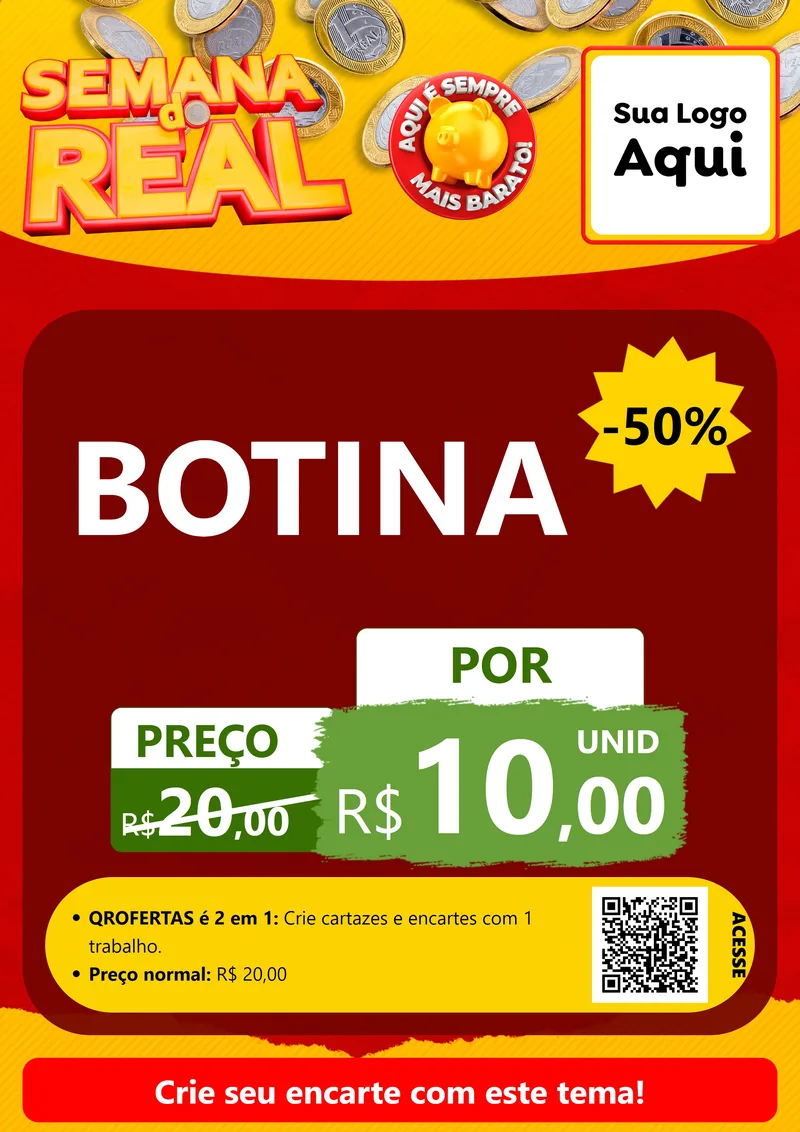 Modelo de Cartaz para Cartaz A4 Vertical com o tema Semana do Real para Agropecuária