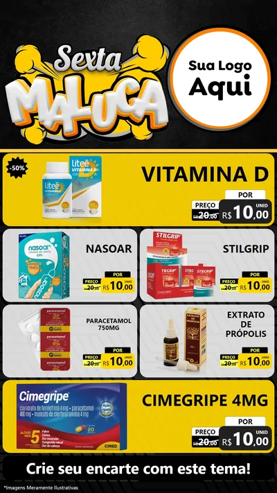 Modelo de TV para TV Vertical com o tema Sexta Maluca para Farmácia