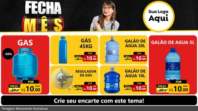 Modelo de TV para TV Horizontal com o tema Fecha Mês para Água e gás