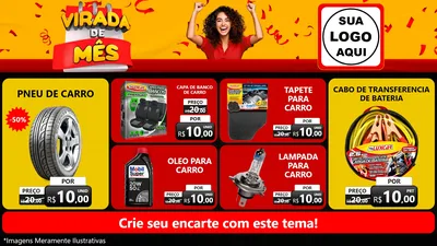 Modelo de TV para TV Horizontal com o tema Virada de Mês para Auto peças