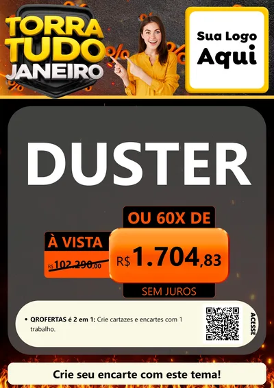Modelo de Cartaz para Cartaz A4 Vertical com o tema Torra Tudo Janeiro para Concessionaria de Carros