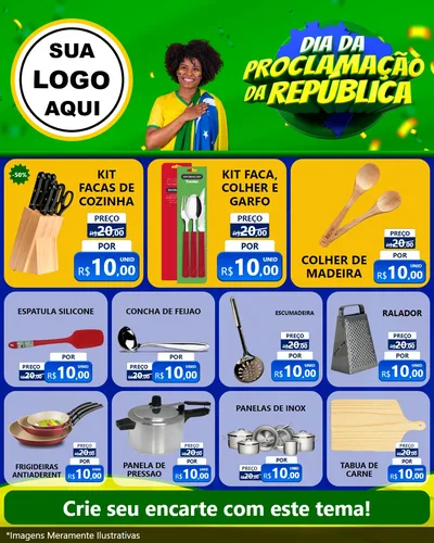 Modelo de Rede Social para Feed Instagram com o tema Dia Da Proclamação Da República para Utilidades Domésticas