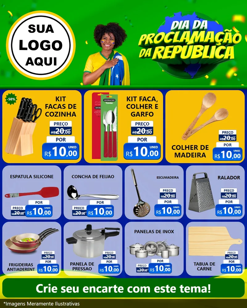 Modelo de Rede Social para Feed Instagram com o tema Dia Da Proclamação Da República para Utilidades Domésticas