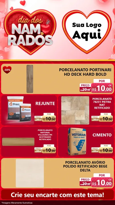 Modelo de TV para TV Vertical com o tema Dia dos Namorados para Pisos e revestimentos