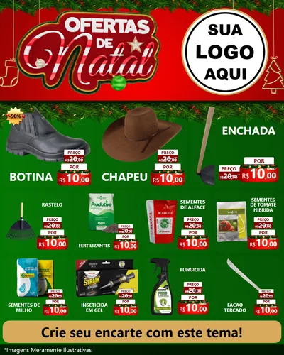 Modelo de Rede Social para Feed Instagram com o tema Ofertas de Natal para Agropecuária
