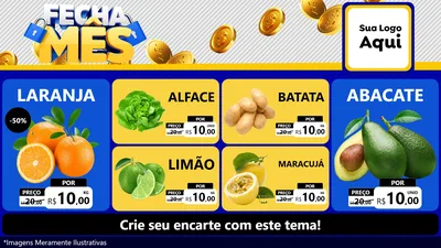 Modelo de TV para TV Horizontal com o tema Fecha Mês para Hortifrúti