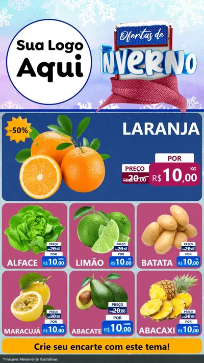 Modelo de Rede Social para Stories com o tema Ofertas de Inverno para Hortifrúti