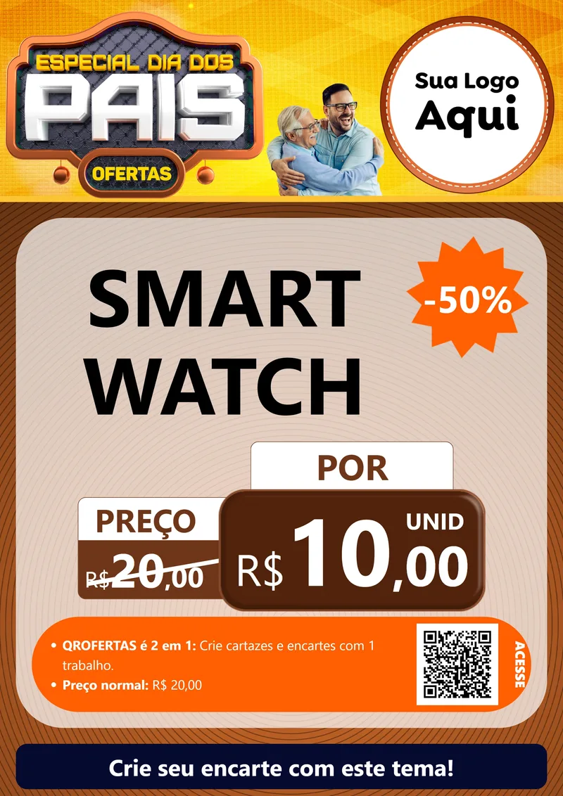 Modelo de Cartaz para Cartaz A4 Vertical com o tema Especial Dia dos Pais para Informática