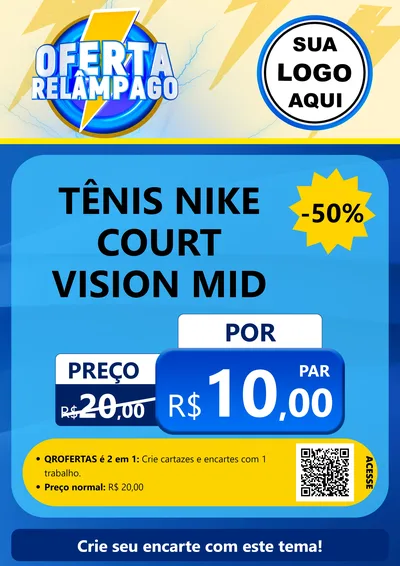 Modelo de Cartaz para Cartaz A4 Vertical com o tema Oferta Relâmpago para Calçados