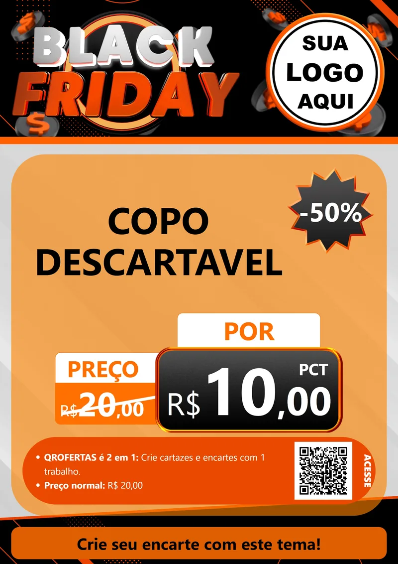 Modelo de Cartaz para Cartaz A4 Vertical com o tema Black Friday para Embalagens