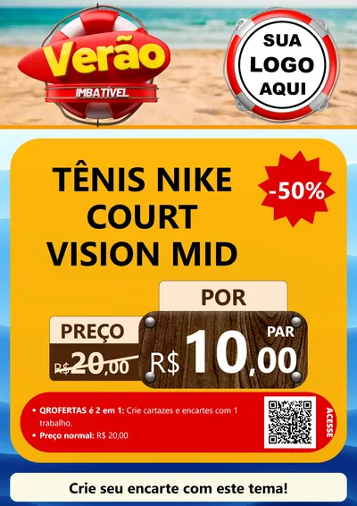 Modelo de Cartaz para Cartaz A4 Vertical com o tema Verão Imbatível para Calçados