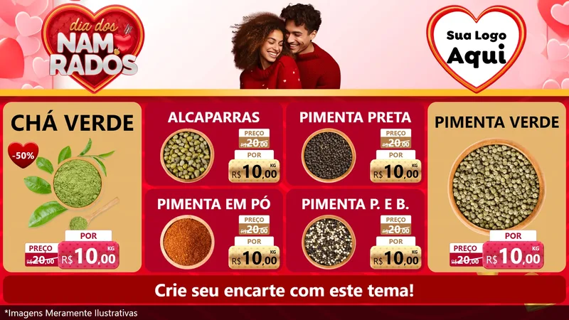 Modelo de TV para TV Horizontal com o tema Dia dos Namorados para Produtos Naturais