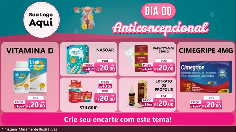 Modelo de TV para TV Horizontal com o tema Dia do anticoncepcional para Farmácia