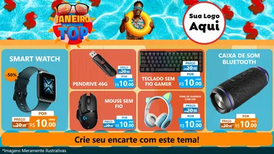 Modelo de TV para TV Horizontal com o tema Janeiro Top para Informática