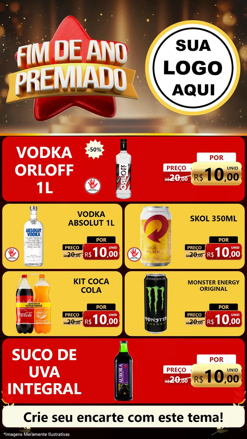 Modelo de TV para TV Vertical com o tema Fim de Ano Premiado para Distribuidora de bebidas