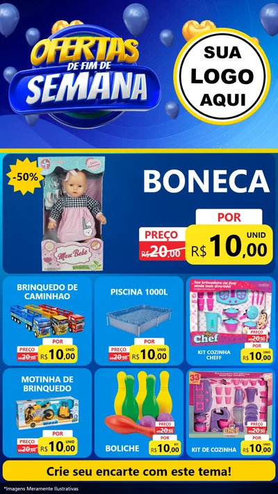 Modelo de Rede Social para Stories com o tema Ofertas de Fim de Semana para Brinquedos